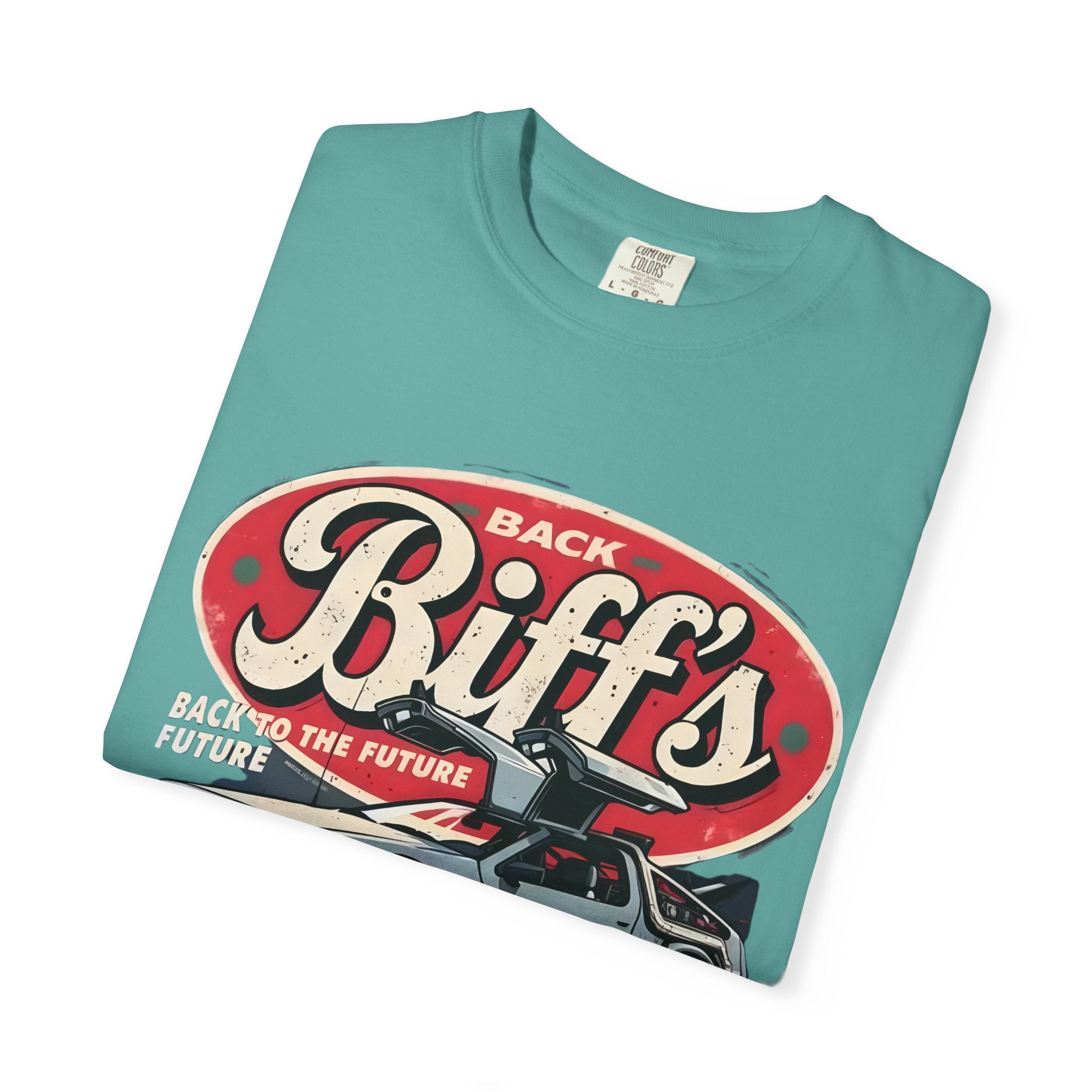 Biff's Automotive Detailing T-Shirt — Back to the Future DeLorean Graphic - Creations by Chris and Carlos