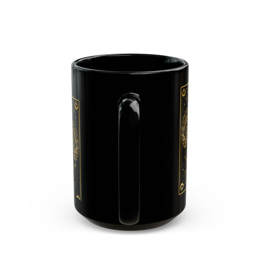 Aries Zodiac Black Mug — Gold Ram Astrology Coffee Cup (11oz & 15oz) - Creations by Chris and Carlos