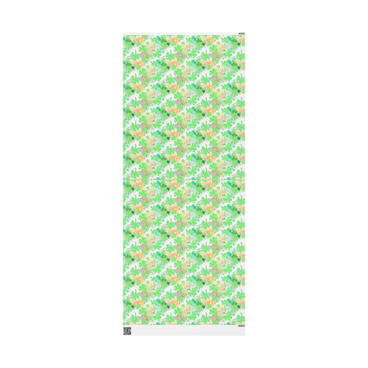 St. Patrick’s Day Shamrock Wrapping Paper Roll — Green Clover Gift Wrap - Creations by Chris and Carlos