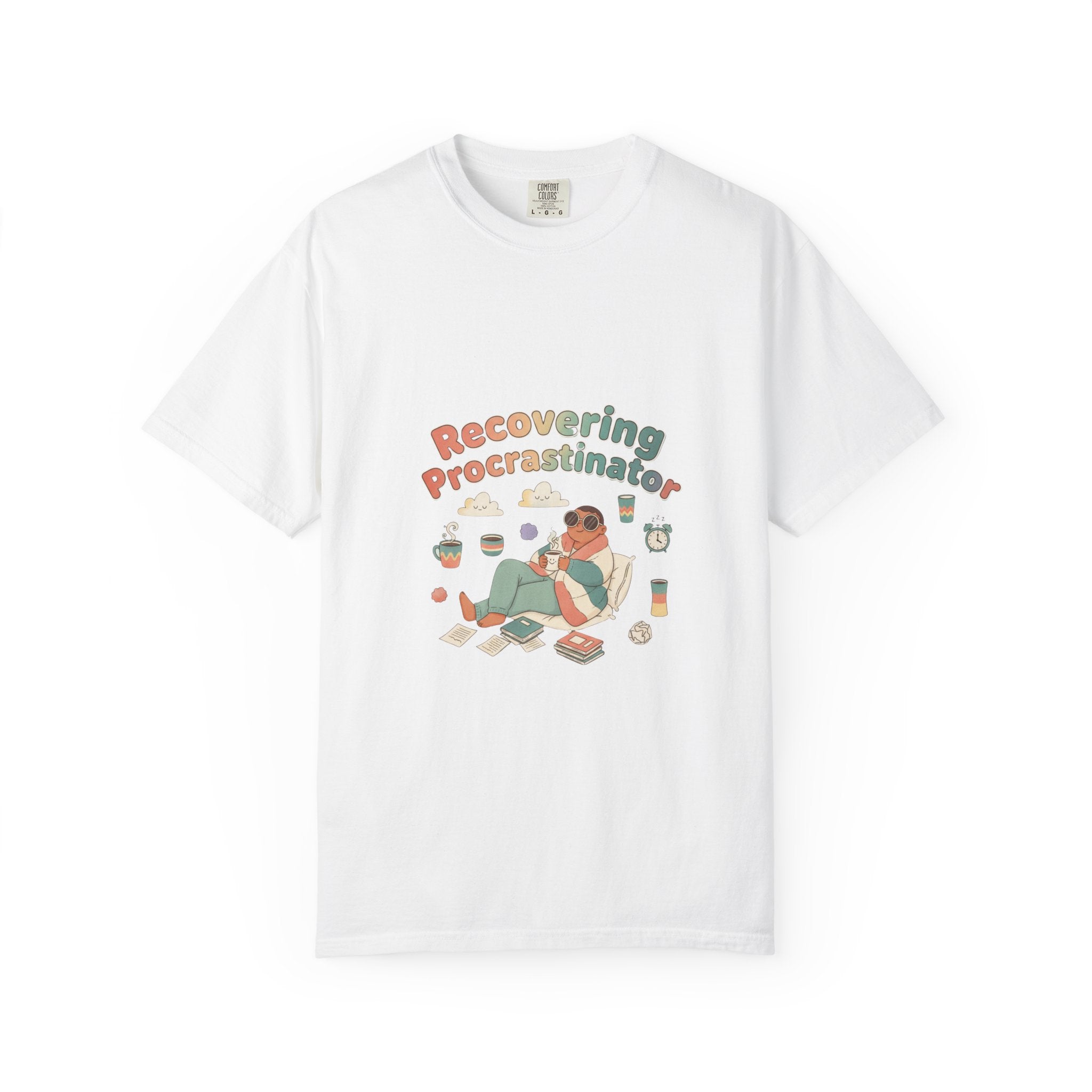 T-Shirt — "Recovering Procrastinator" Funny Retro Graphic Tee - Creations by Chris and Carlos