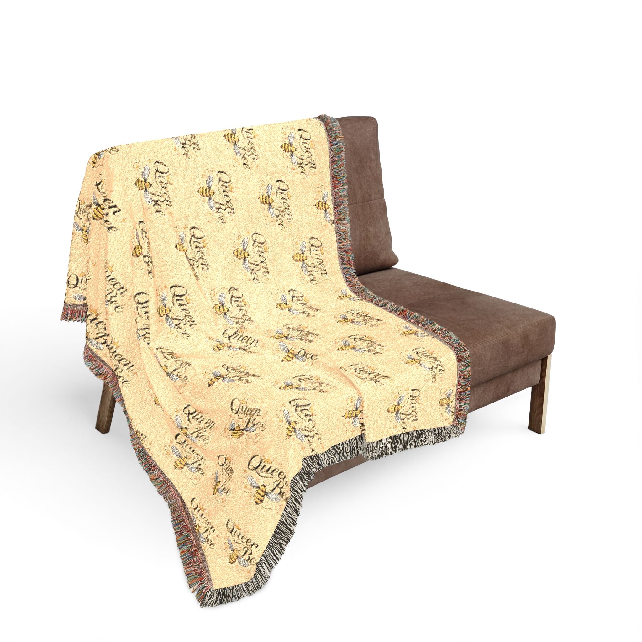 Queen Bee Woven Blanket – Cozy Floral Honeycomb Throw - Creations by Chris and Carlos
