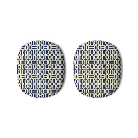 Prism Point Athletic Collection AirPods Max Shell Case — Navy Geo Pattern Ear Pad Covers - Creations by Chris and Carlos