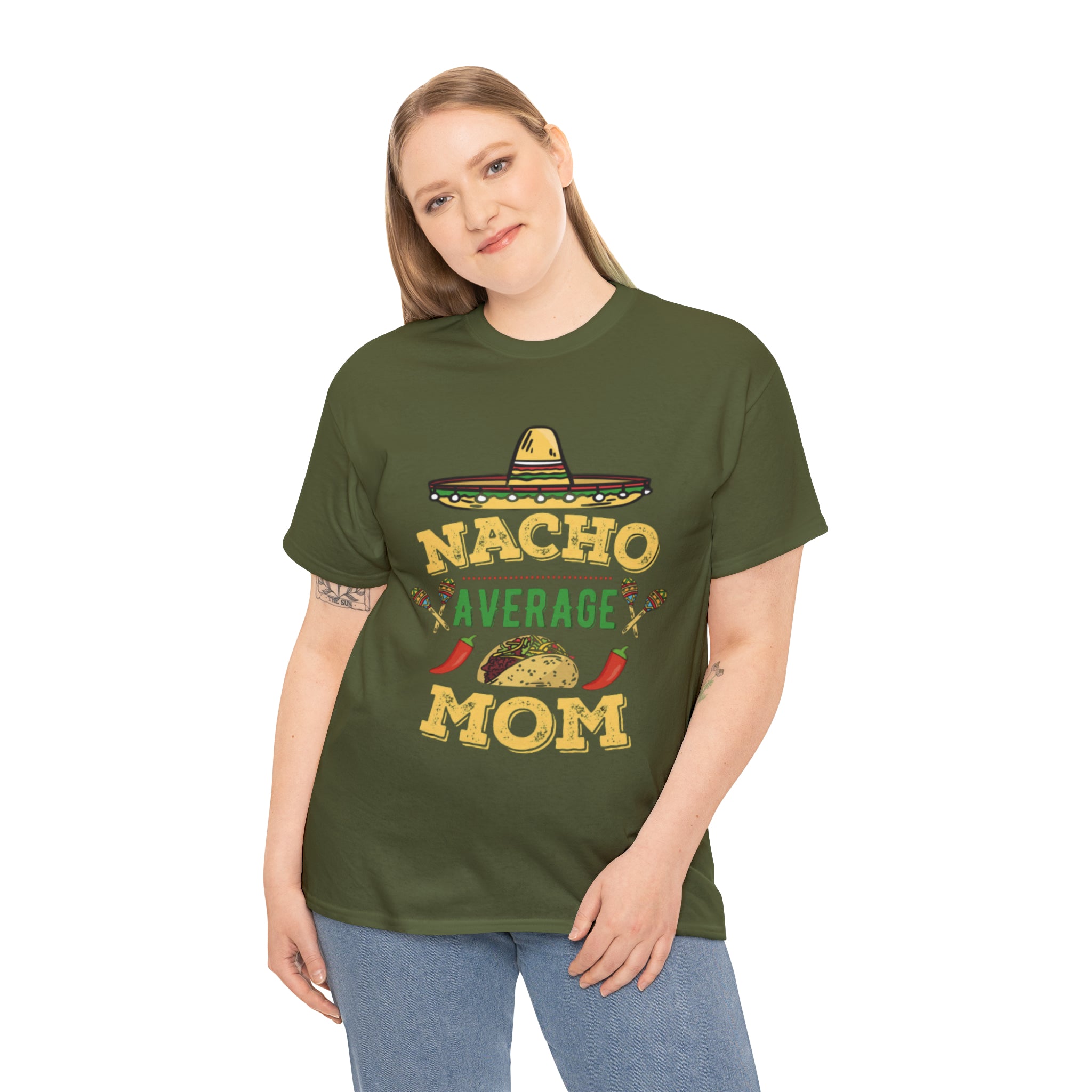 Nacho Average Mom- Unisex Heavy Cotton T-Shirt - Creations by Chris and Carlos