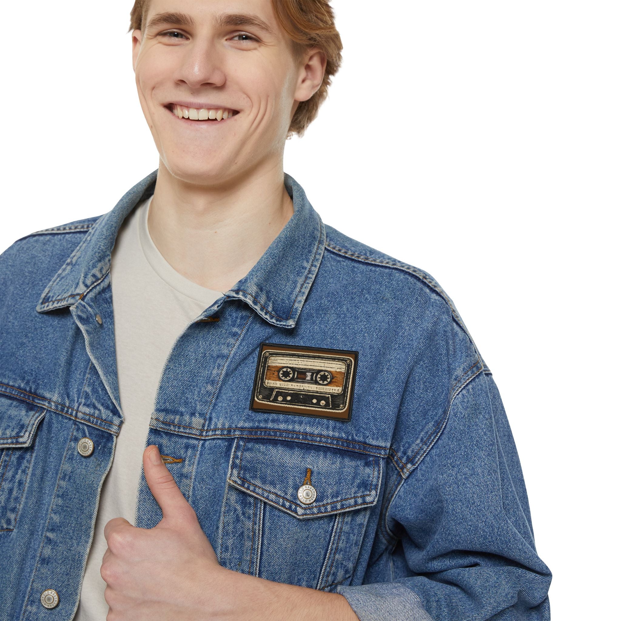 Cassette Tape Iron-On Patch — Retro 80s Music Jacket Patch - Creations by Chris and Carlos