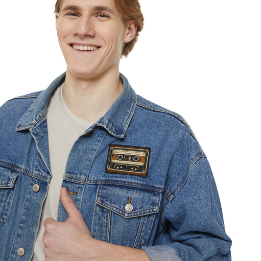 Cassette Tape Iron-On Patch — Retro 80s Music Jacket Patch - Creations by Chris and Carlos