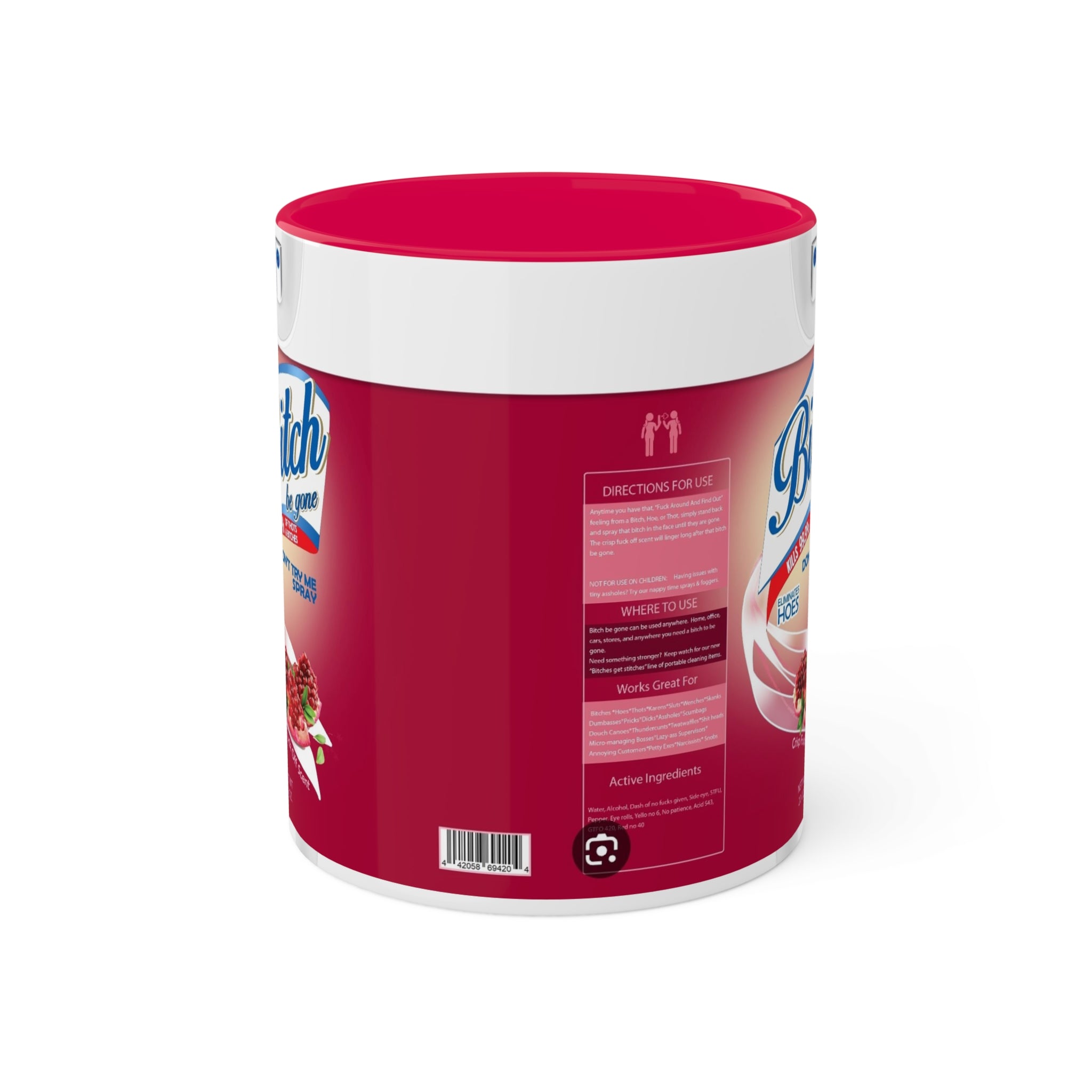 Bitch be Gone Lysol- Colorful Mugs, 11oz - Creations by Chris and Carlos