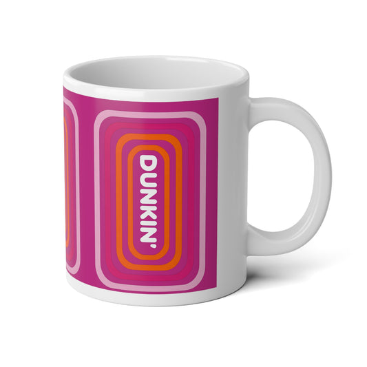 Dunkin-Inspired Retro Logo 20oz Jumbo Mug — Pink Vintage Coffee Cup - Creations by Chris and Carlos
