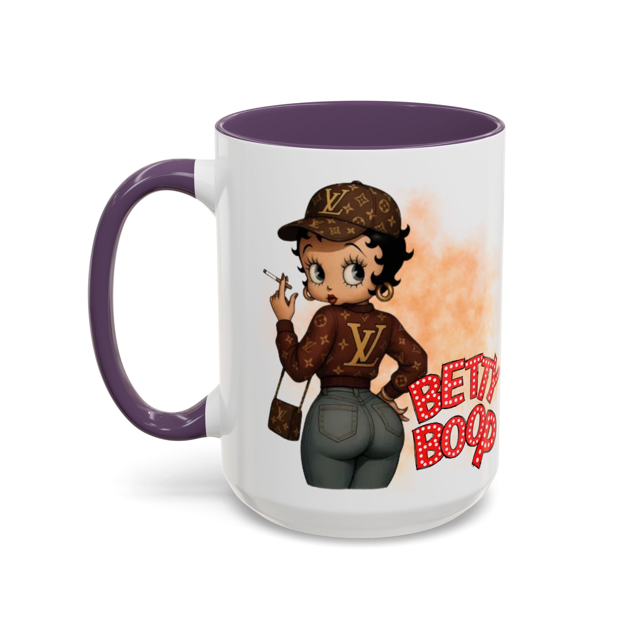 Accent Coffee Mug — Retro Pin-Up Character with 'Betty Boop' Text - Creations by Chris and Carlos