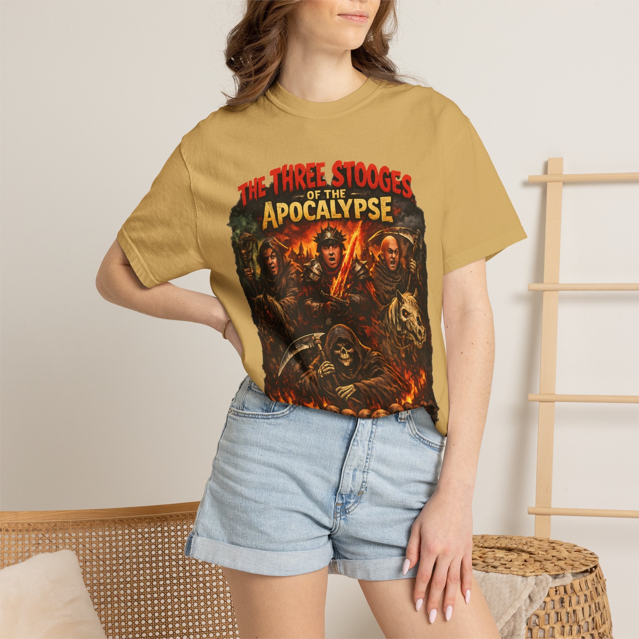Apocalypse Comedy T-Shirt — "The Three Stooges of the Apocalypse" Graphic Tee - Creations by Chris and Carlos
