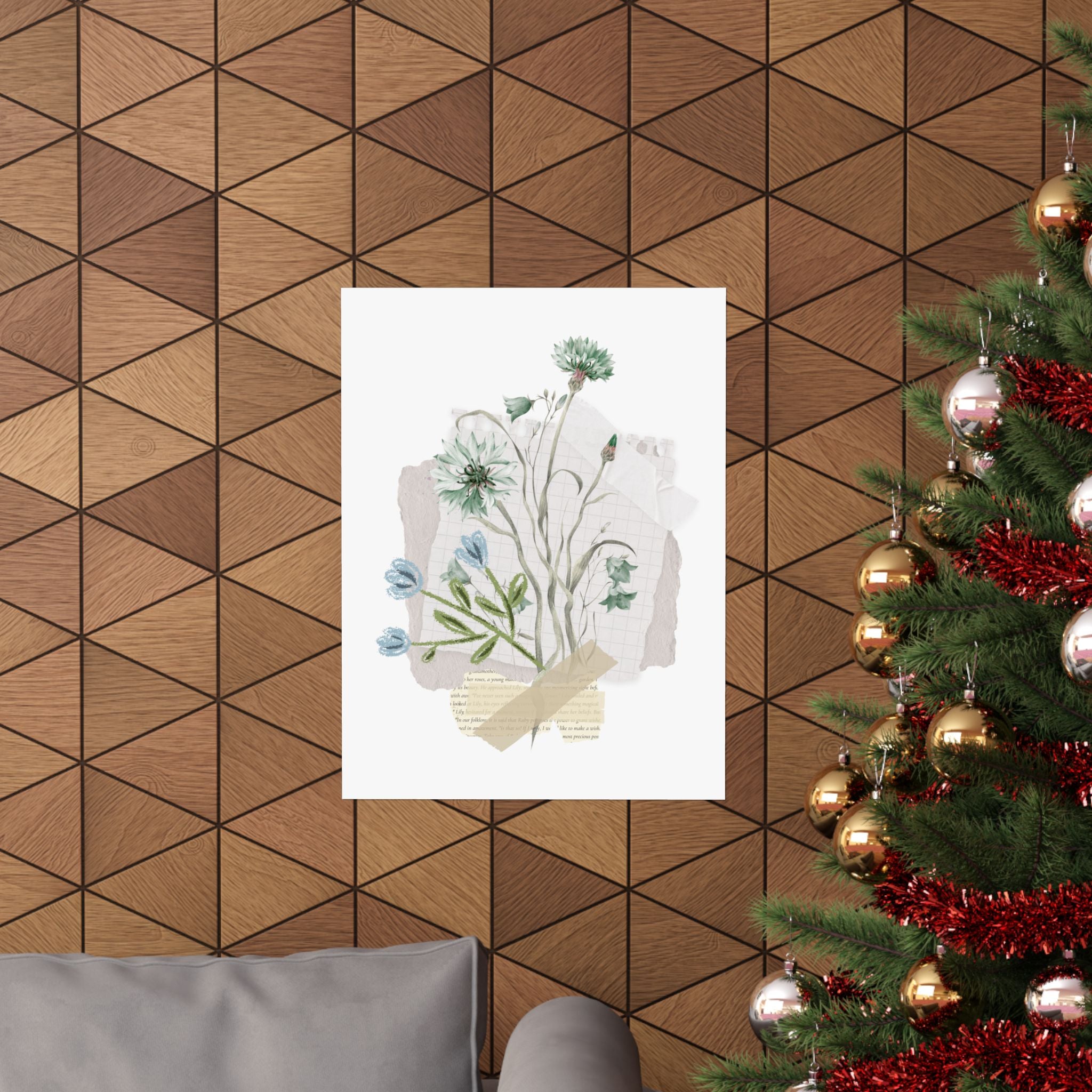 Briarwood Garden Botanical Collage Matte Poster — Vintage Wildflower Art Print (Vertical) - Creations by Chris and Carlos
