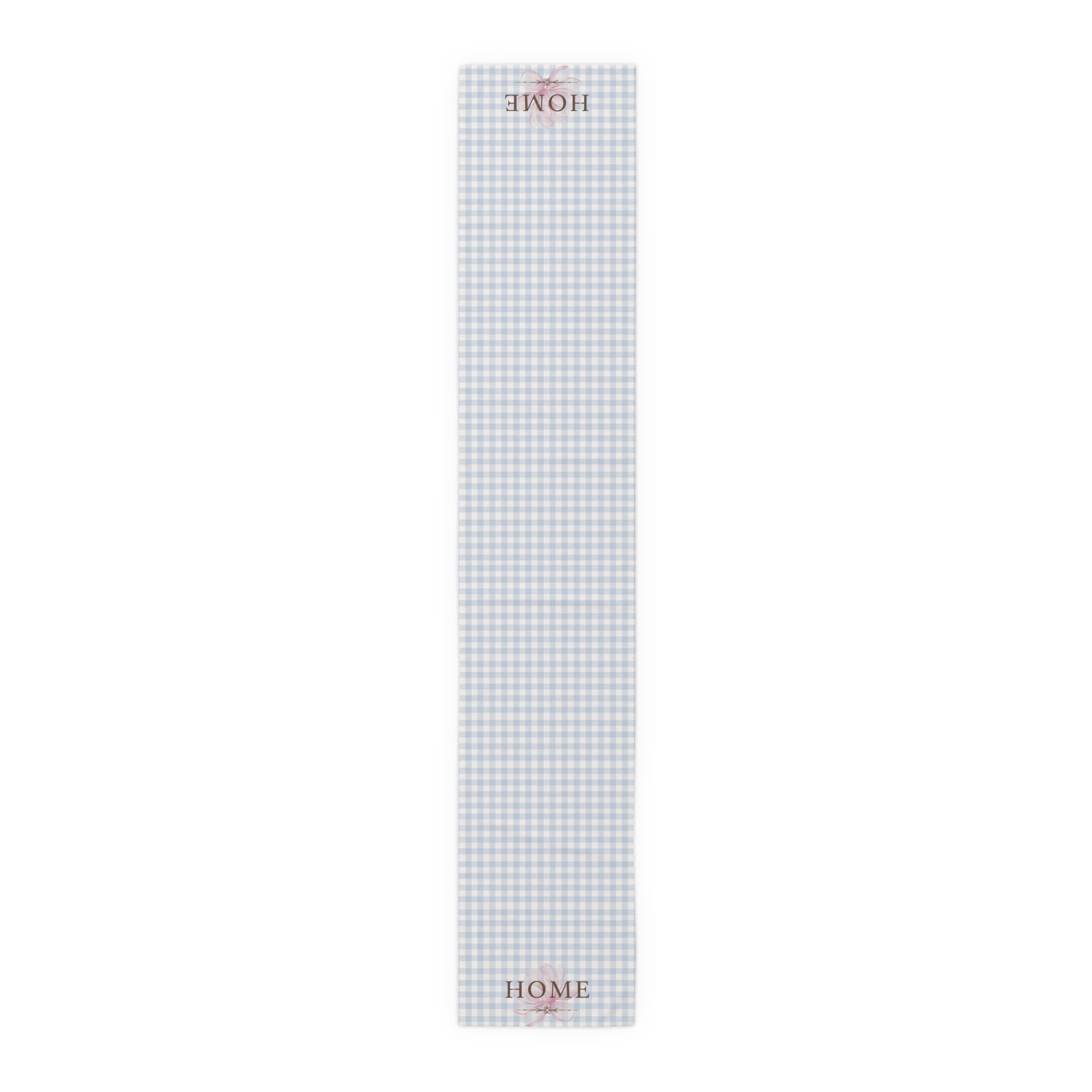 Farmhouse Gingham Table Runner — "Home" Cotton-Blend Decor - Creations by Chris and Carlos