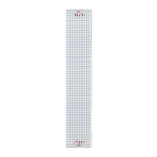 Farmhouse Gingham Table Runner — "Home" Cotton-Blend Decor - Creations by Chris and Carlos