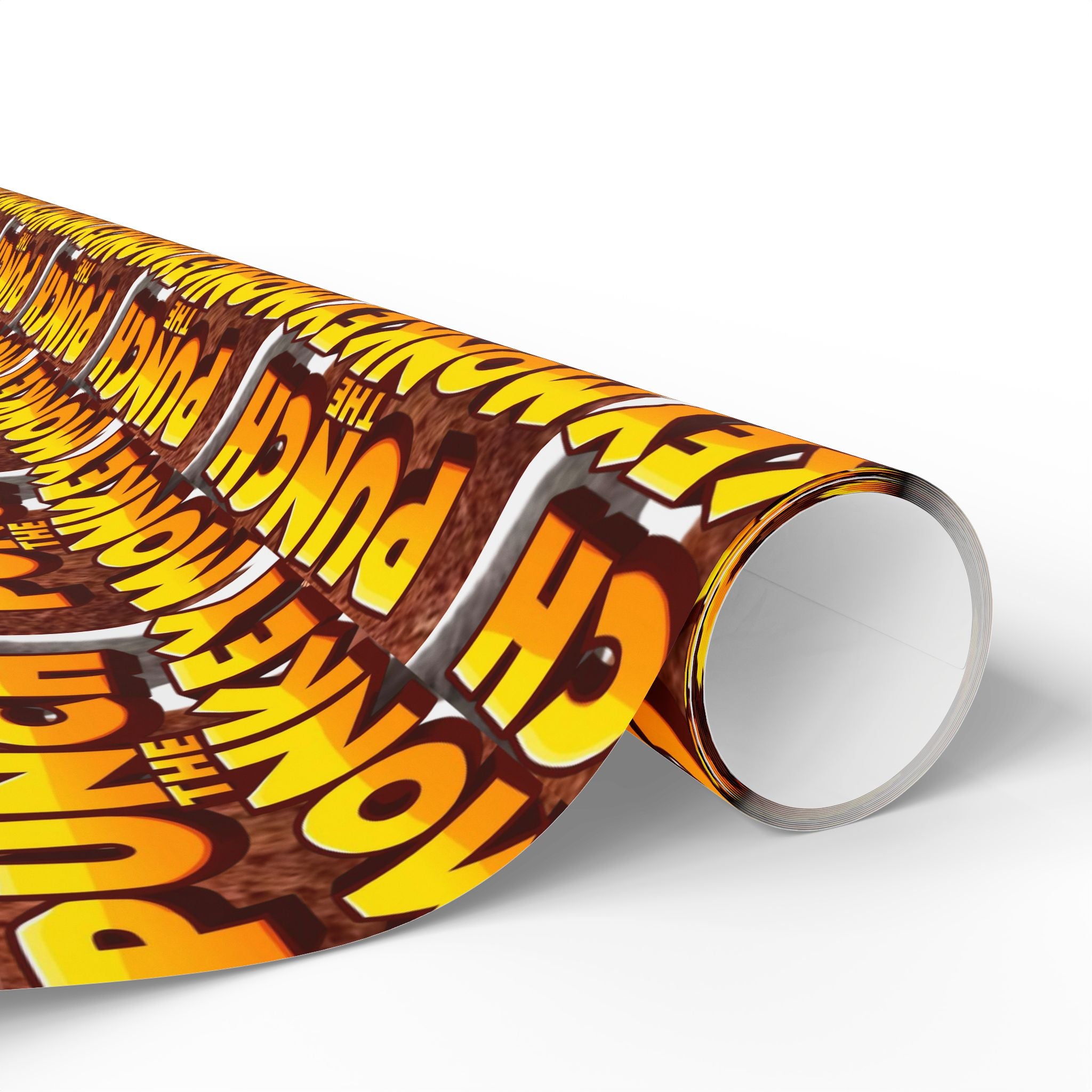 Wrapping Paper — Bold Comic “Punch the Monkey” Retro Pop Art Gift Wrap - Creations by Chris and Carlos