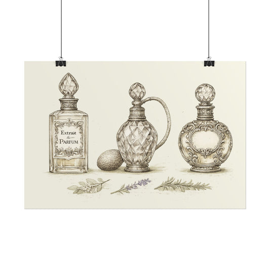 Vintage Perfume Bottles Poster — Botanical Apothecary Wall Art - Creations by Chris and Carlos