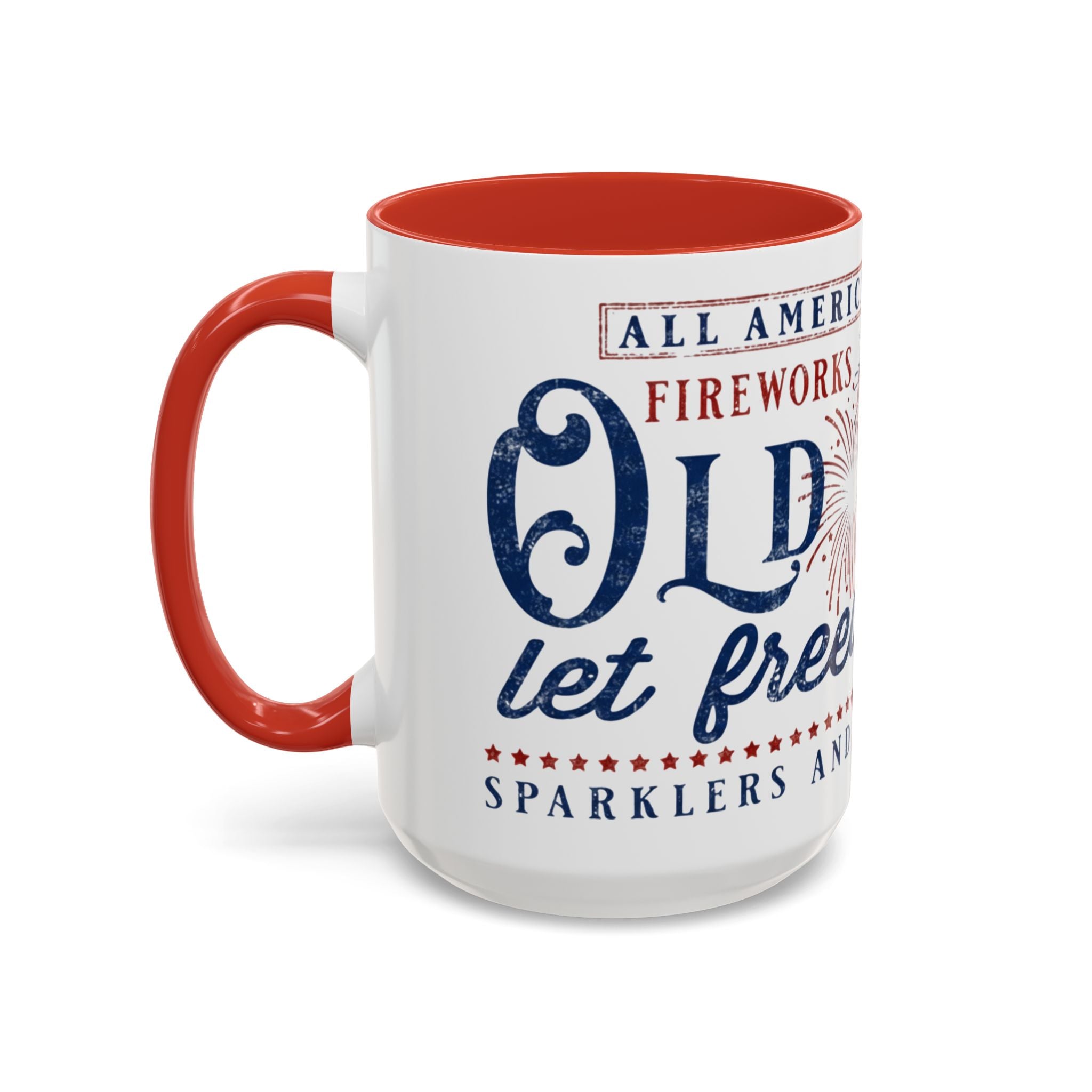 Patriotic 'Land of Glory' Accent Coffee Mug – Vintage 4th of July Americana Design - Creations by Chris and Carlos