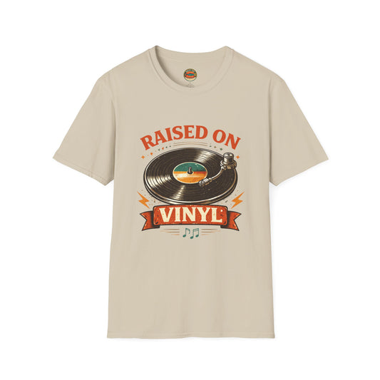 Raised on Vinyl T-Shirt — Retro Record Lover Tee - Creations by Chris and Carlos