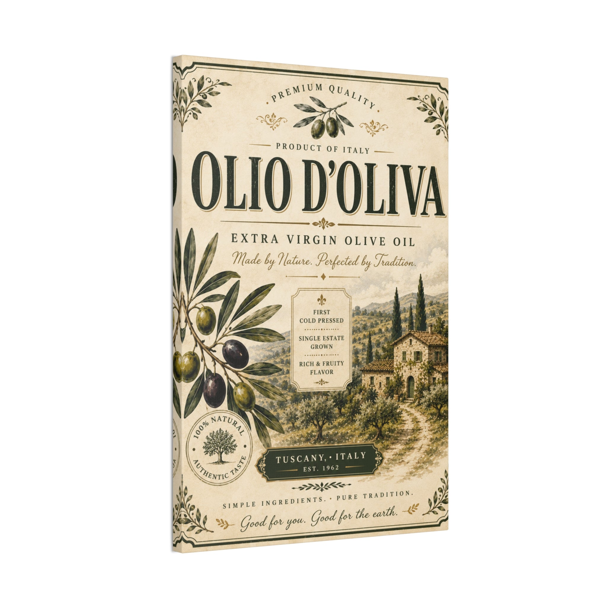 Olive Oil Vintage Kitchen Canvas - Creations by Chris and Carlos