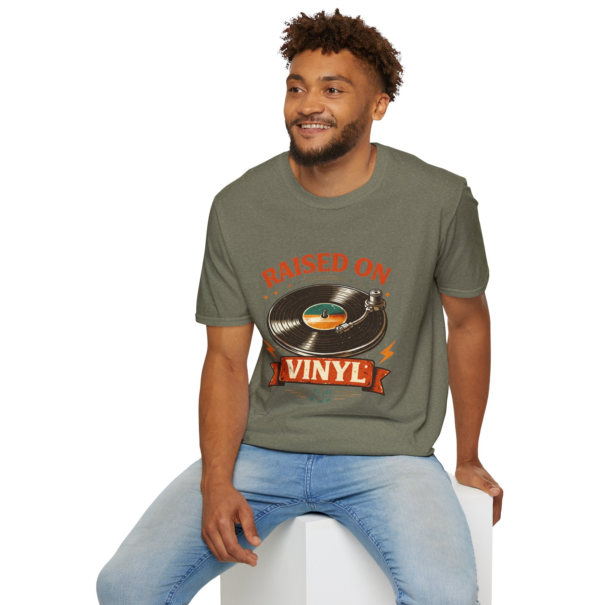 Raised on Vinyl T-Shirt — Retro Record Lover Tee - Creations by Chris and Carlos