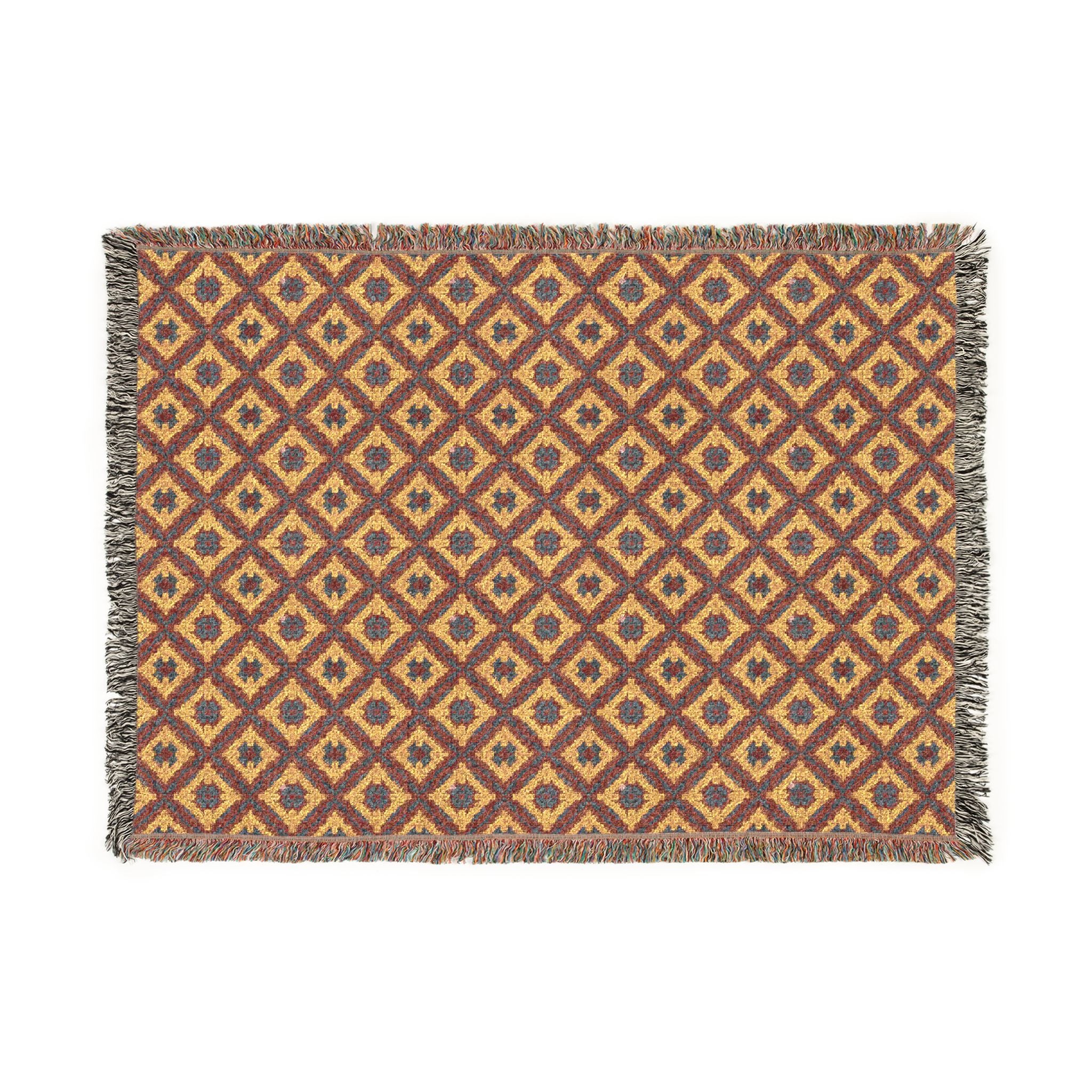 Plumstead Manor Blanket — Vintage Diamond Pattern Throw (Boho Geometric, Cozy Home Accent) - Creations by Chris and Carlos