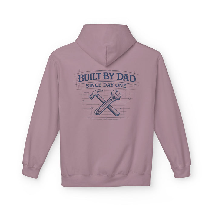 Hoodie — "Built by Dad Since Day One" Vintage Superhero Dad Fleece Hoodie