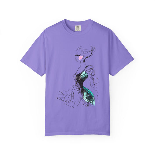 Fashion Sketch T-Shirt – Hand-Drawn Dress Illustration Tee - Creations by Chris and Carlos