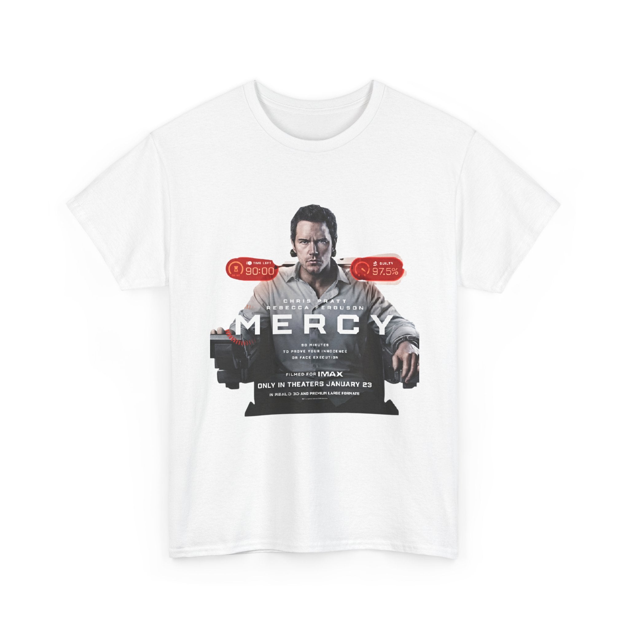 Mercy Movie Poster T‑Shirt — Thriller Film Graphic Tee - Creations by Chris and Carlos