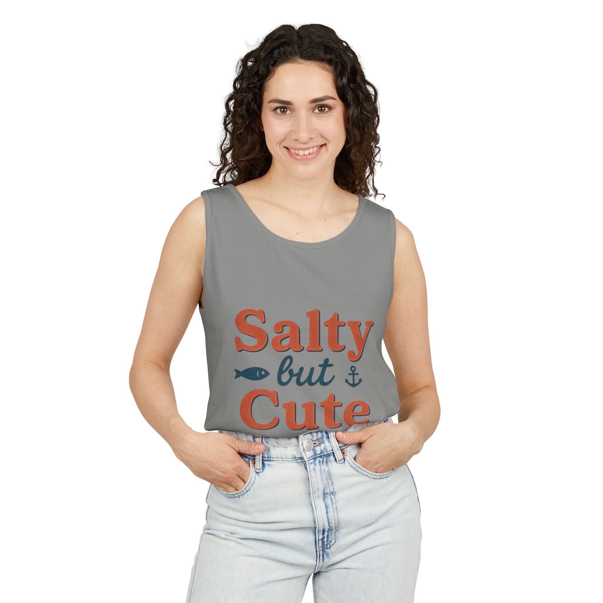 Salty But Cute Tank Top — Nautical Beachy Graphic Summer Shirt - Creations by Chris and Carlos