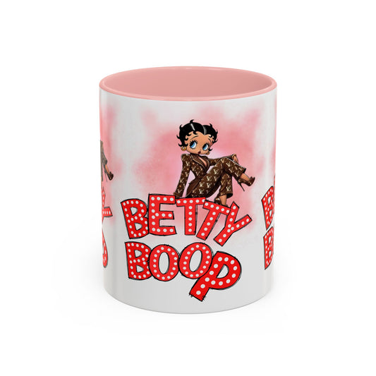 Betty Boop Pink Accent Coffee Mug — Retro Vintage Cartoon Tea Cup (11/15 oz) - Creations by Chris and Carlos