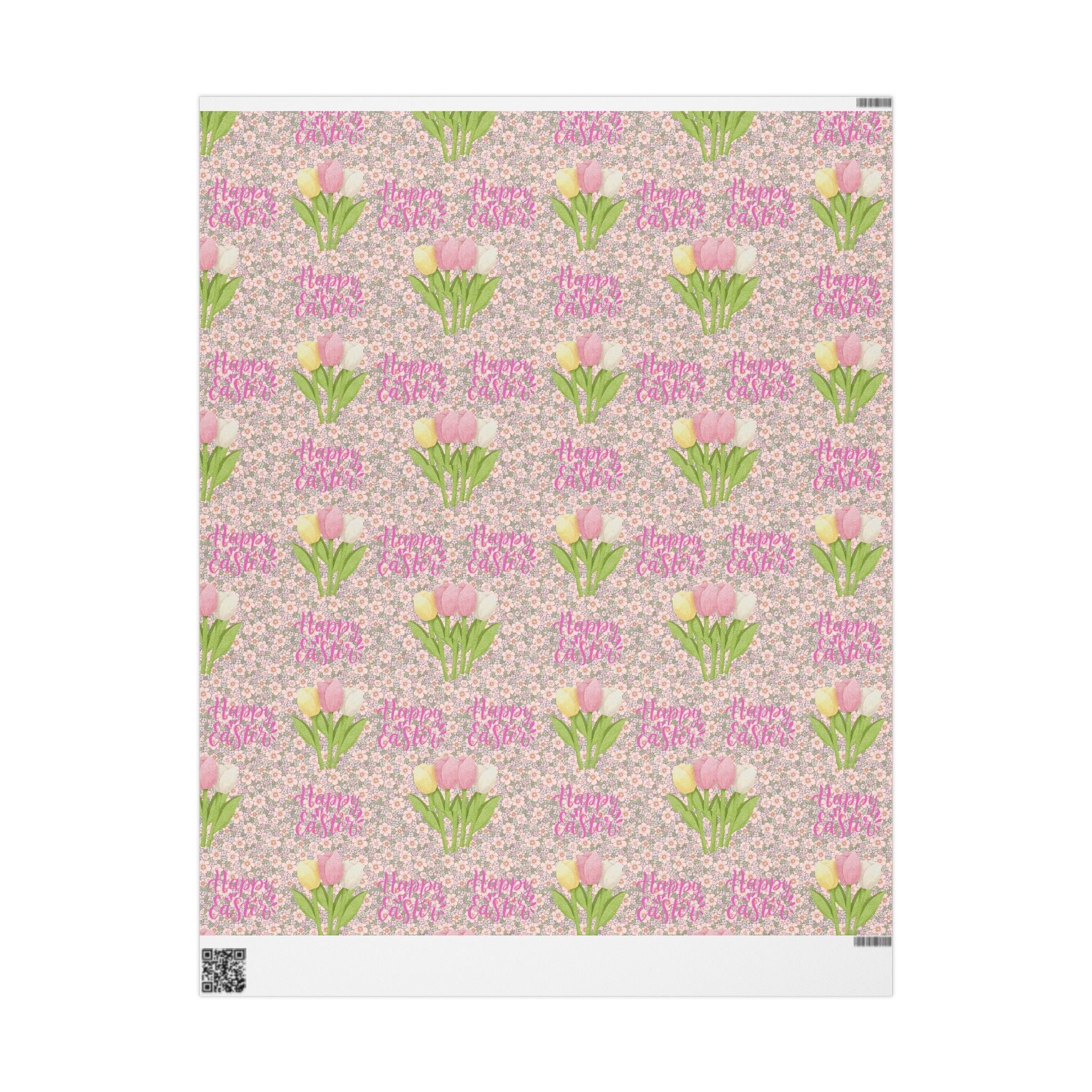 Easter Floral Tulip Wrapping Paper Roll — Pink Vintage Bouquet Gift Wrap - Creations by Chris and Carlos