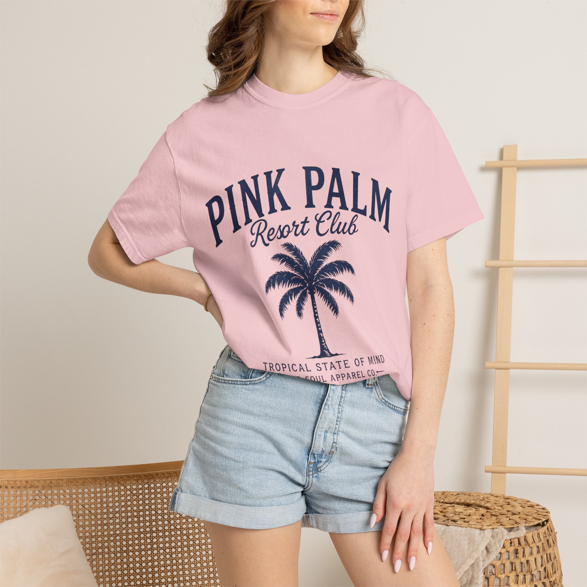 Pink Palm Resort Club T-Shirt — Tropical Palm Graphic Tee - Creations by Chris and Carlos