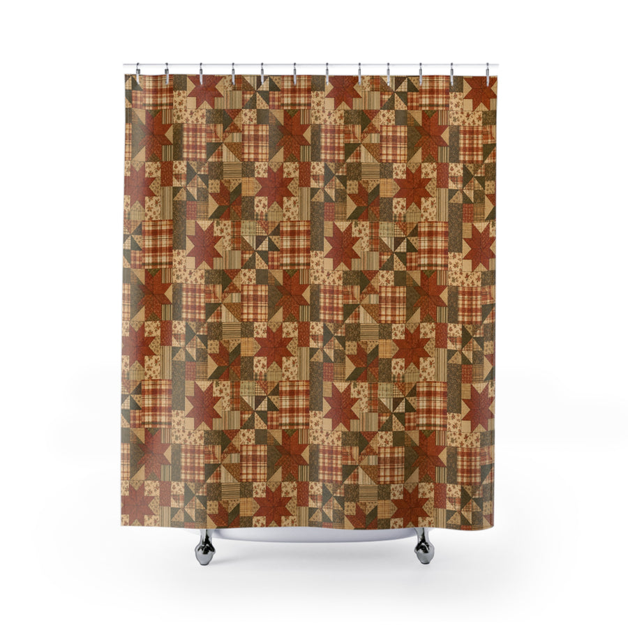 Vintage Quilt Blocks Shower Curtain – Old Soul Harvest Hallow™ | Autumn Home