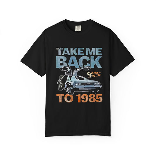 Retro 'Take Me Back to 1985' T-Shirt — Vintage DeLorean Back to the Future Tee - Creations by Chris and Carlos
