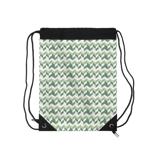 Prism Point Athletic Collection Sage Chevron Drawstring Bag — Lightweight Geometric Gym & Travel Sack - Creations by Chris and Carlos