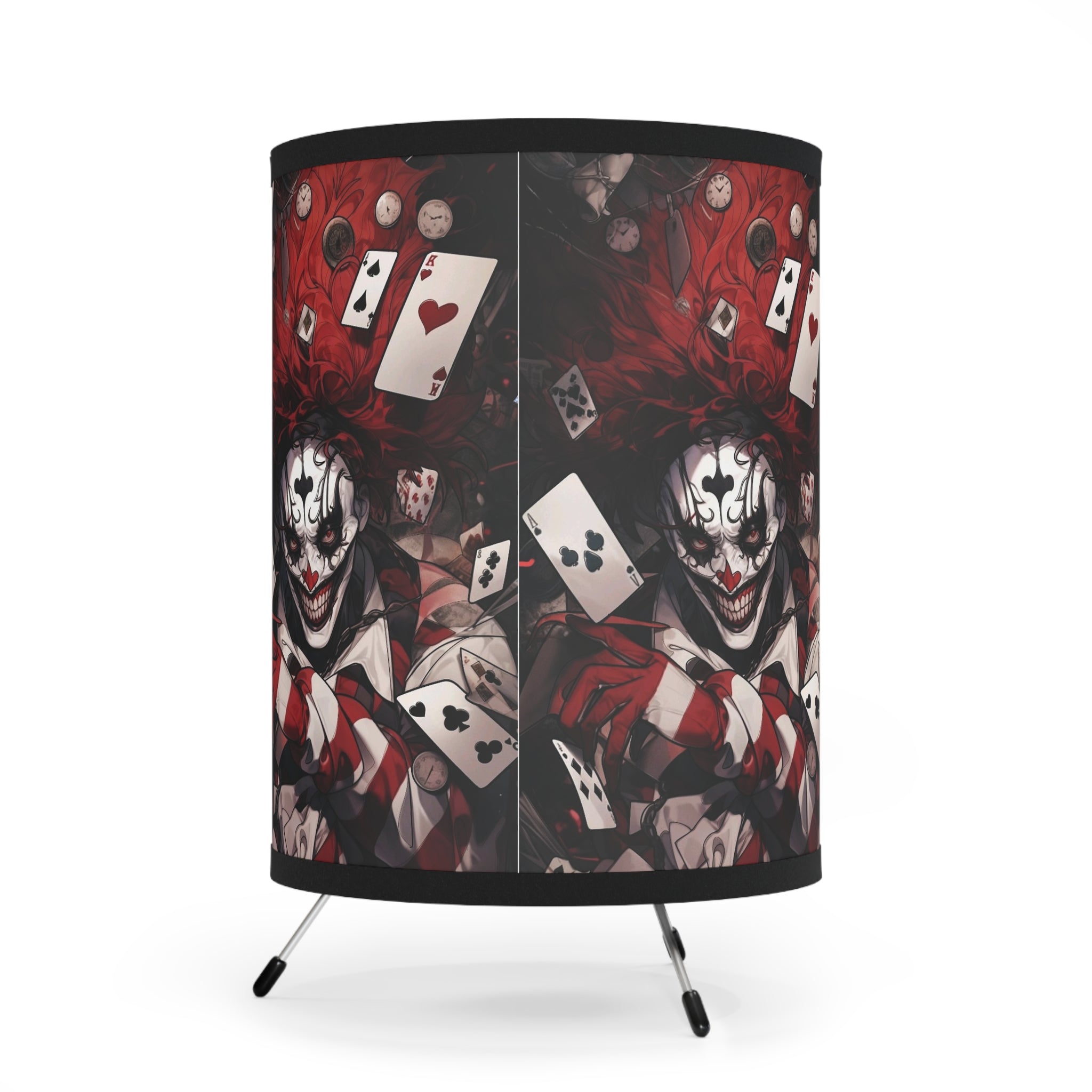 Joker- Tripod Lamp with High-Res Printed Shade, US\CA plug - Creations by Chris and Carlos