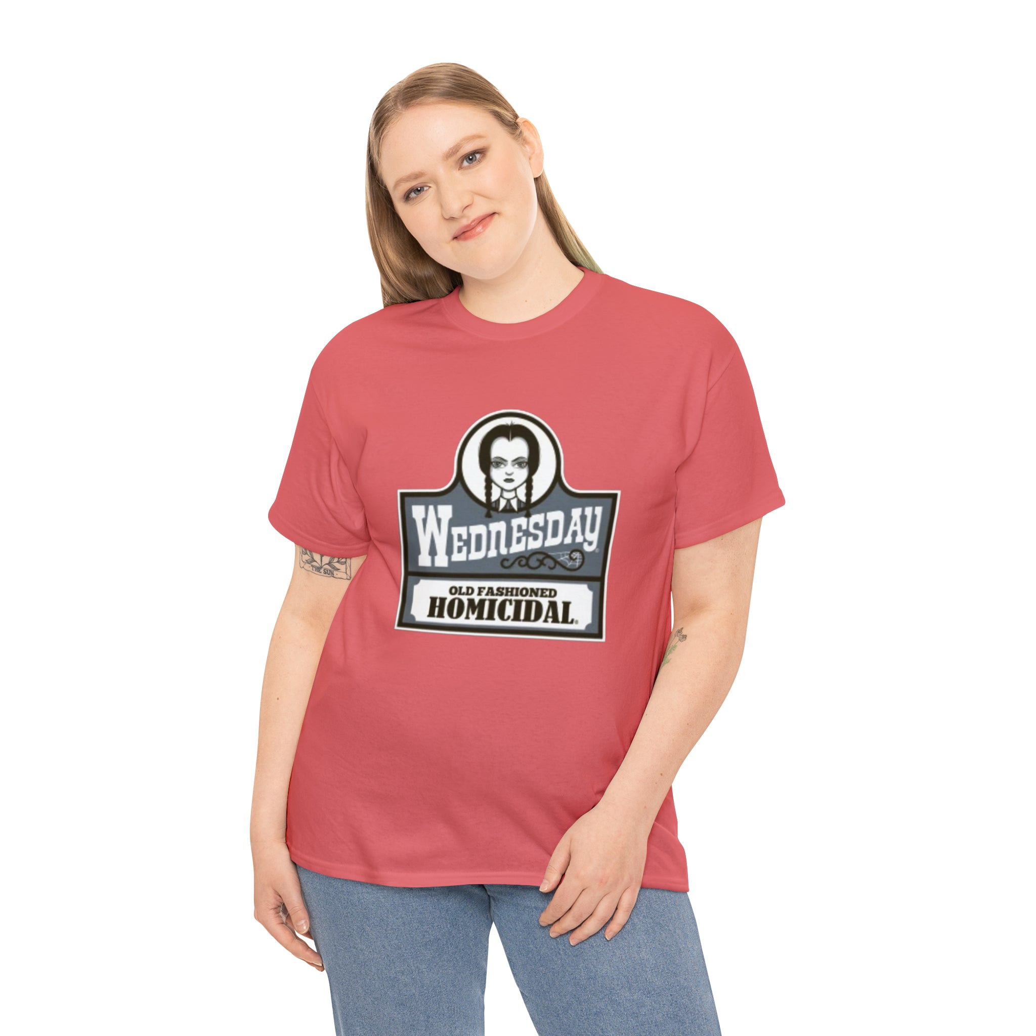 Wednesday- Wendys Unisex Heavy Cotton T-Shirt - Creations by Chris and Carlos