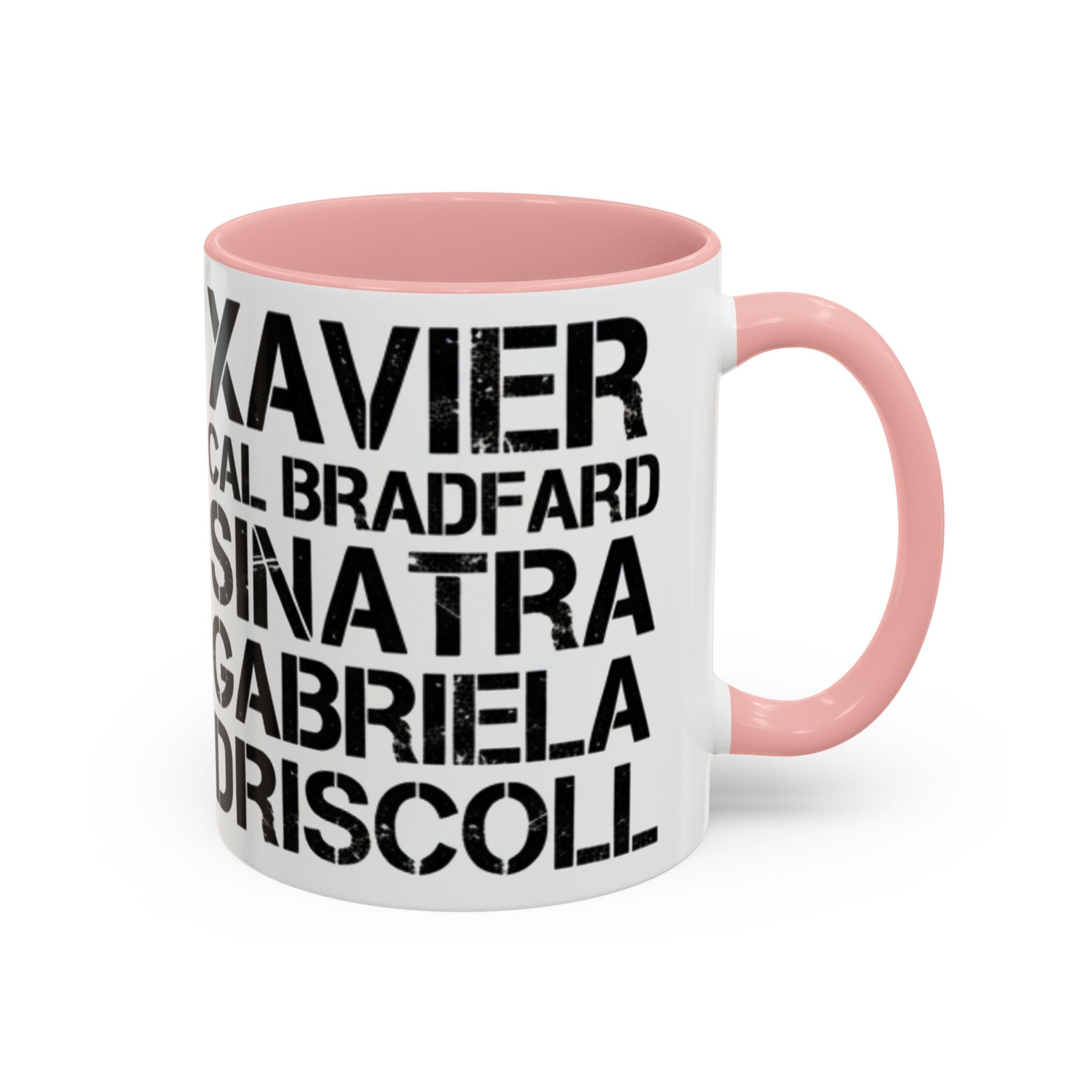Paradise TV Show Typography Names Accent Coffee Mug — Bold Black Name List Design (11/15oz) - Creations by Chris and Carlos