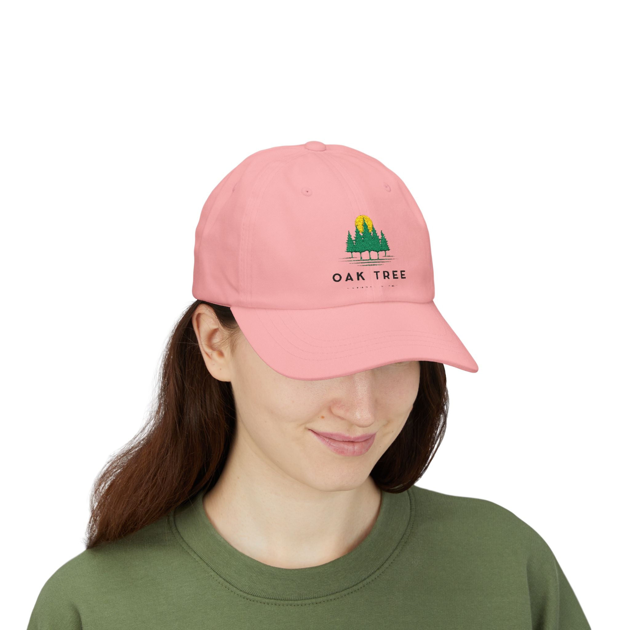 Oak Tree Dad Cap — Embroidered Forest Sunrise Baseball Hat - Creations by Chris and Carlos