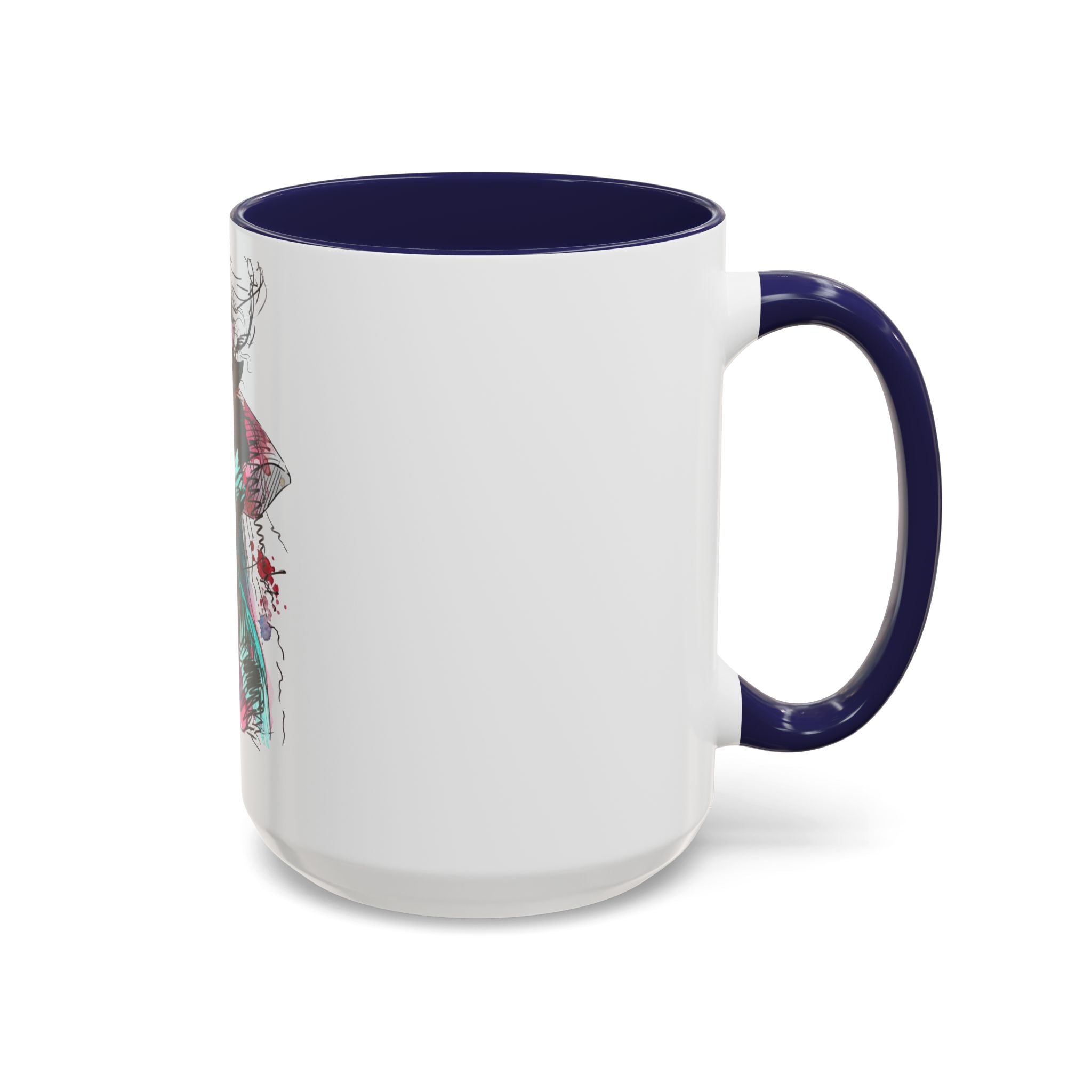 Abstract Floral Silhouette Accent Coffee Mug — Watercolor Woman Art (11/15oz) - Creations by Chris and Carlos