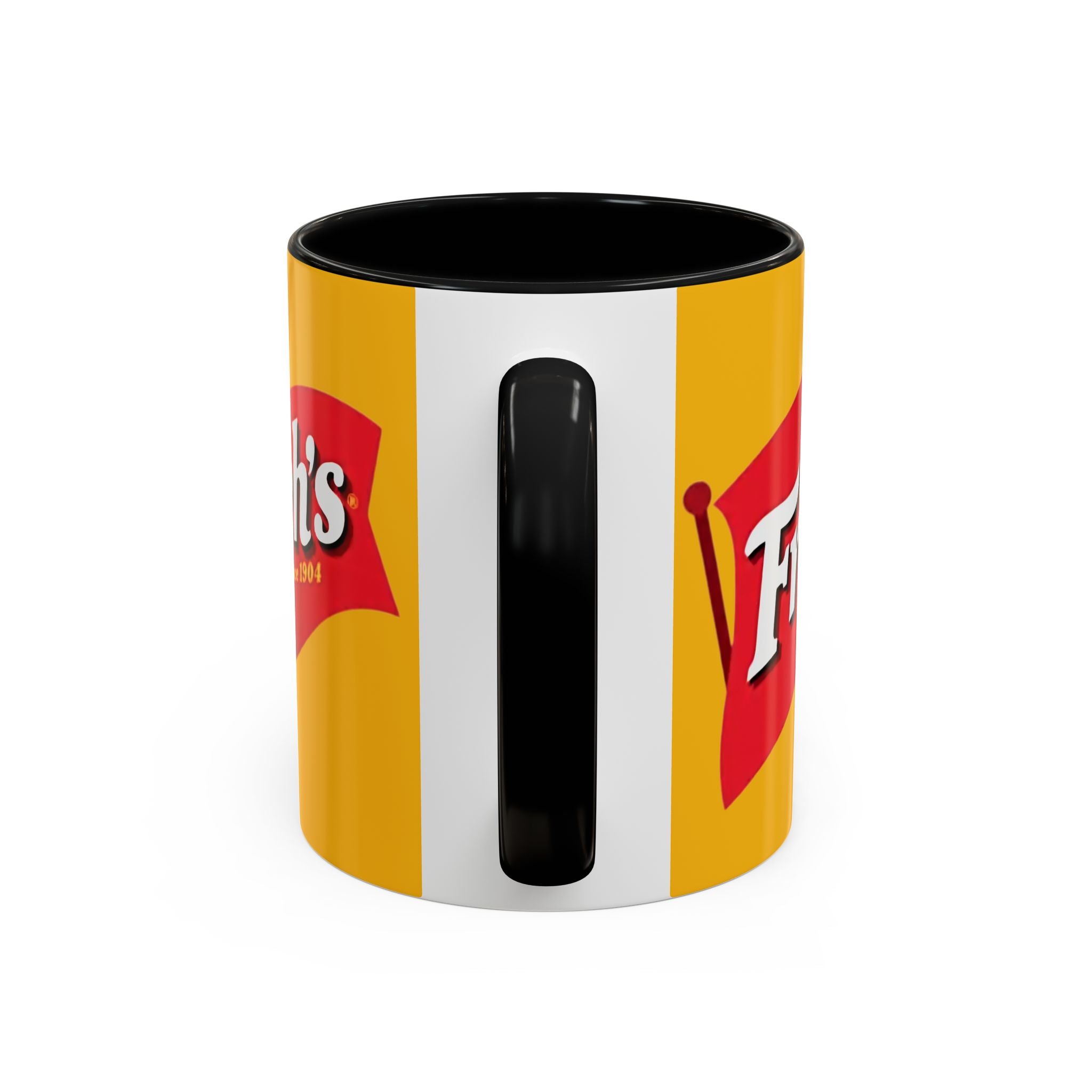 French's Mustard Logo Accent Coffee Mug — Retro Yellow 11/15oz - Creations by Chris and Carlos