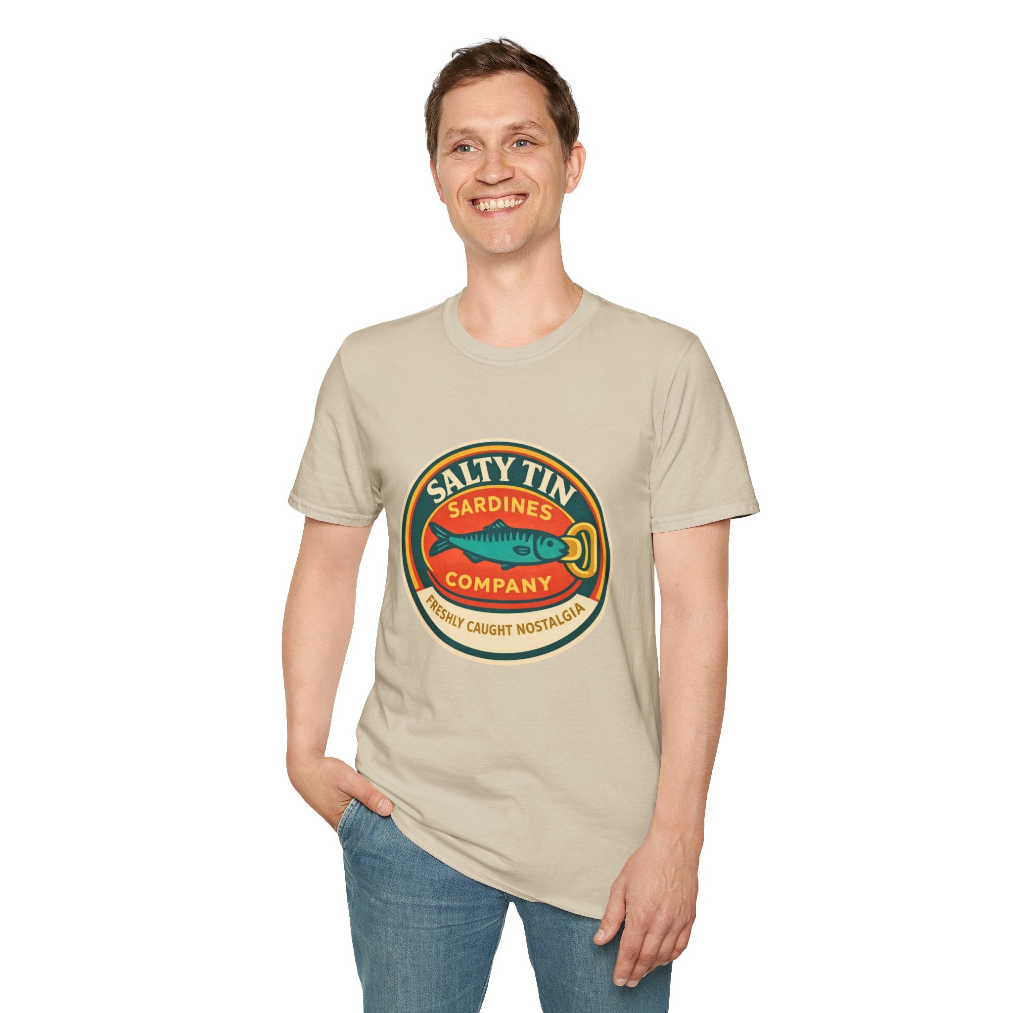 Salty Tin Sardines Vintage Logo T-Shirt - Creations by Chris and Carlos