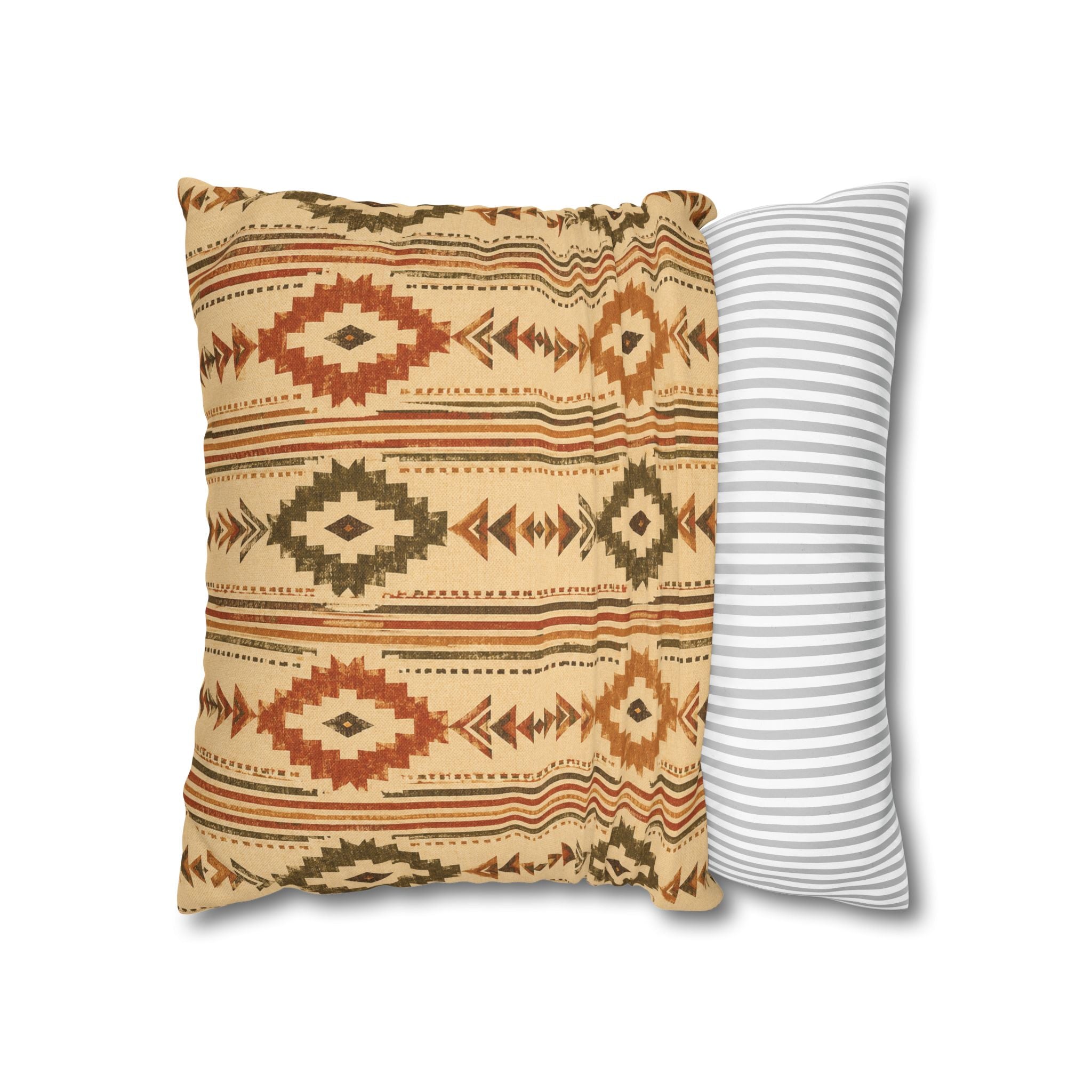 Southwestern Geometric Throw Pillowcase — Aztec Diamond Pattern - Creations by Chris and Carlos