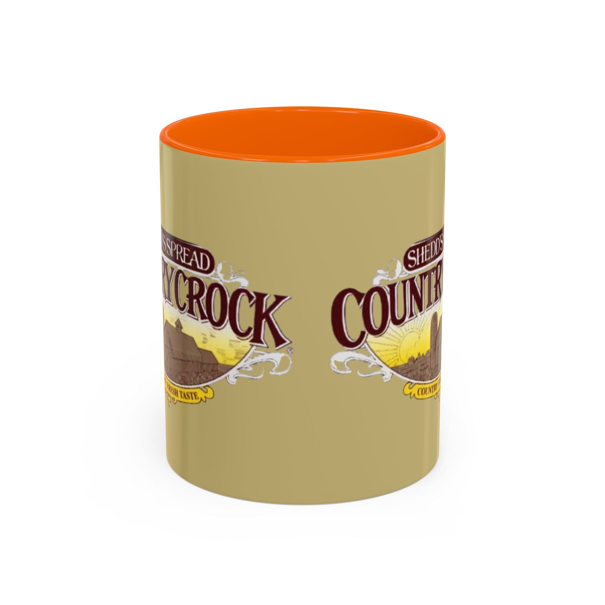 Country Crock Logo Accent Coffee Mug — Retro Farmhouse Butter Spread Design (11/15oz) - Creations by Chris and Carlos