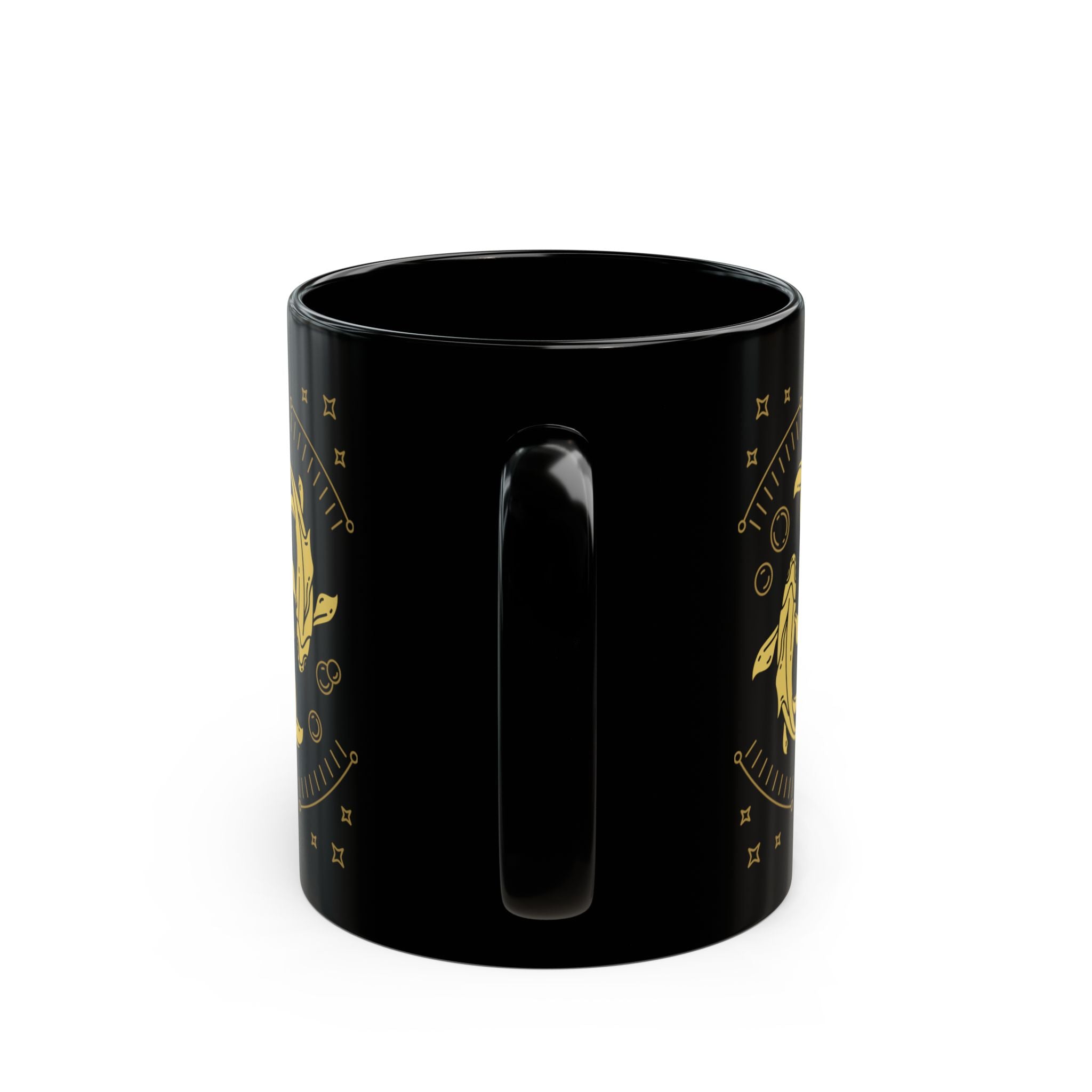 Pisces Gold Koi Black Mug — Zodiac Astrology Coffee Cup (11oz, 15oz) - Creations by Chris and Carlos