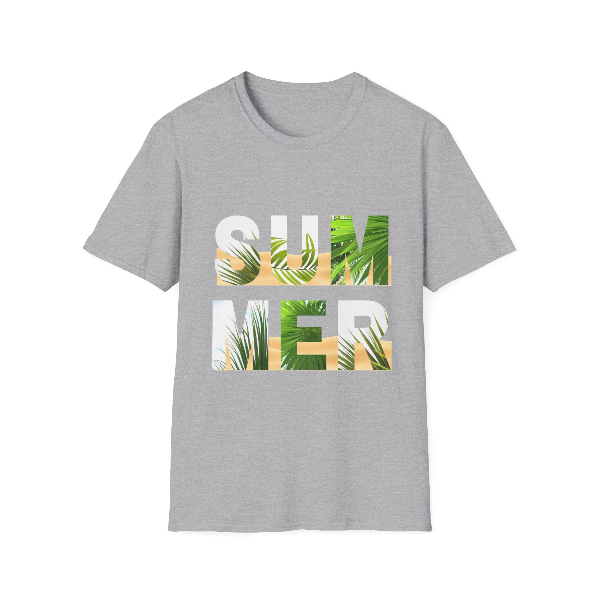 Summer Palm Graphic T-Shirt - Tropical 'SUMMER' Block Design - Creations by Chris and Carlos