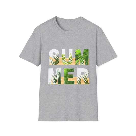 Summer Palm Graphic T-Shirt - Tropical 'SUMMER' Block Design - Creations by Chris and Carlos