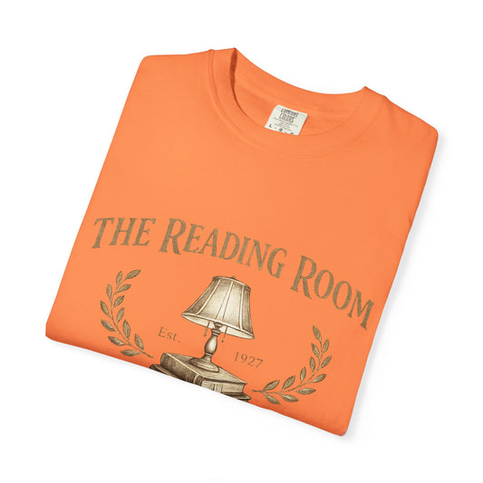 Reading Room T-Shirt — Vintage Lamp & Books Graphic Tee for Book Lovers - Creations by Chris and Carlos