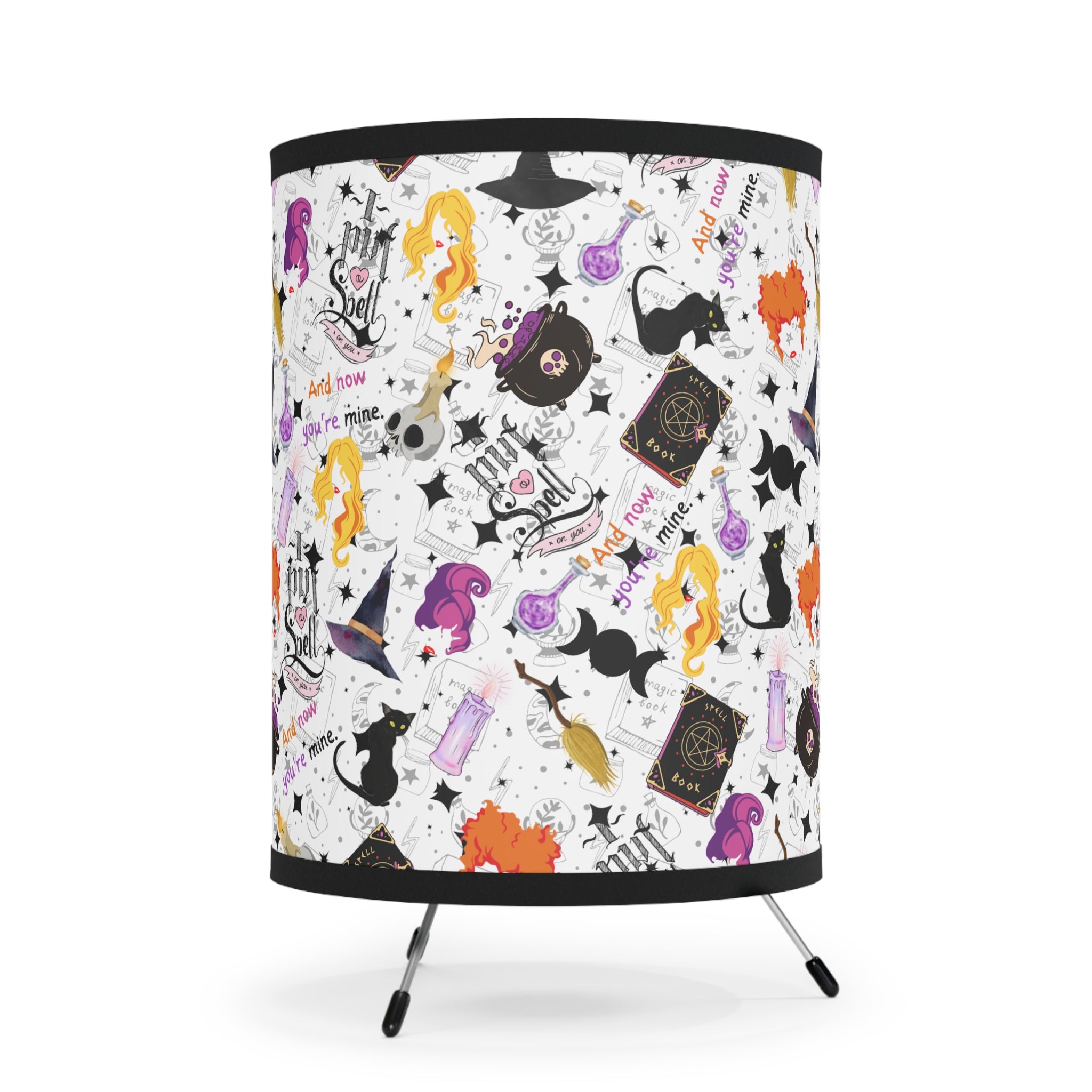 Hocus Pocus- Tripod Lamp with High-Res Printed Shade, US\CA plug - Creations by Chris and Carlos