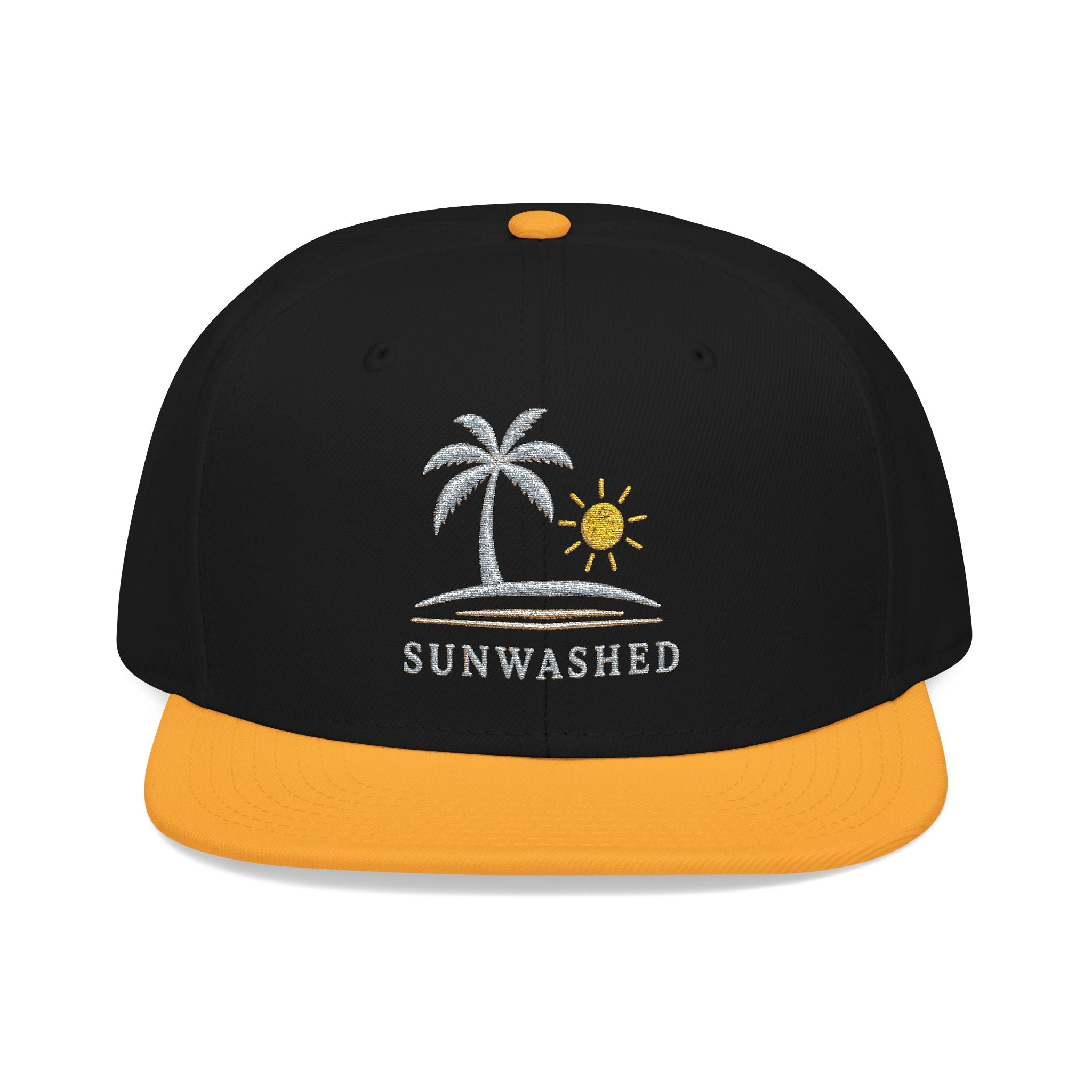 Crashed Palm Tree Snapback Hat — Embroidered Beach Sun Cap - Creations by Chris and Carlos