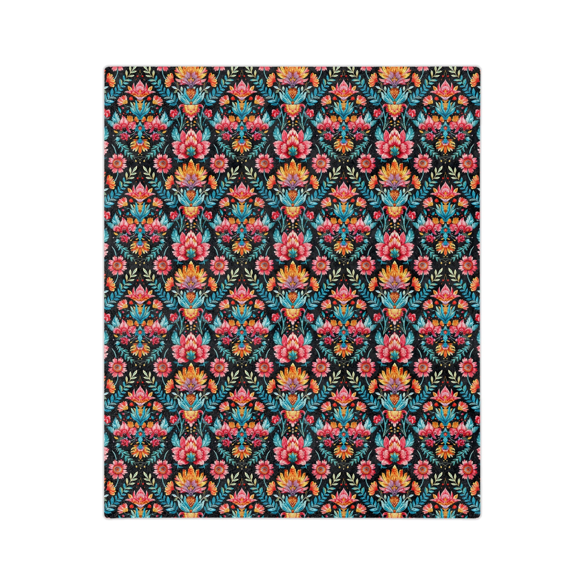 Sol y Alegría (Sun and Joy) Collection- Floral Velvet Microfiber Blanket Boho Botanical Pattern, Cozy Throw for Living Room & Bedroom - Creations by Chris and Carlos