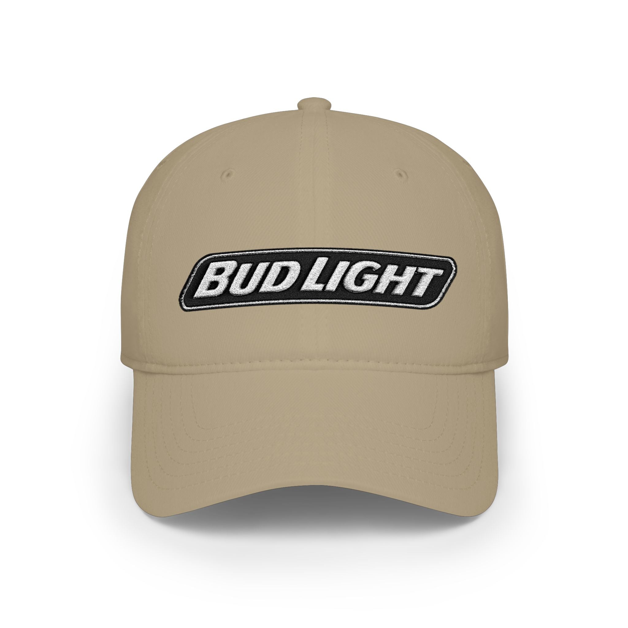 Bud Light Embroidered Baseball Cap — Red Low Profile Dad Hat - Creations by Chris and Carlos
